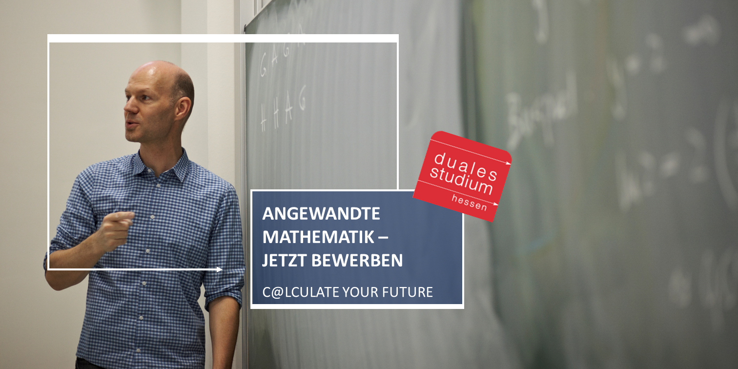 Dozent vor einer Tafel, Angewandte Mathematik - jetzt bewerben, duales Studium Hessen, calculate your future