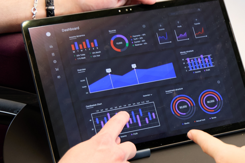 Stock market chart – symbolic image for analytics in business and financial markets