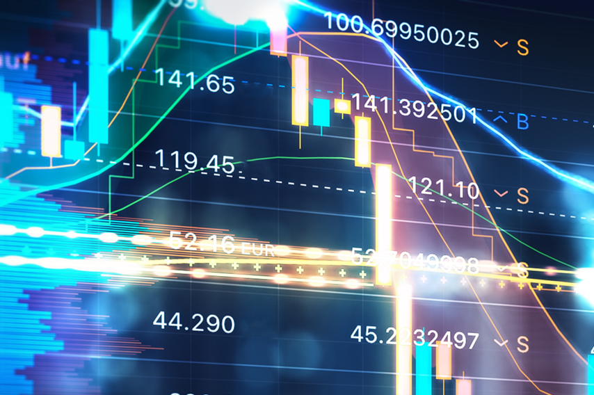 Stock market chart – symbolic image for analytics in business and financial markets