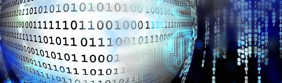 Symbolic image for data science, consisting of columns of zeros and ones.